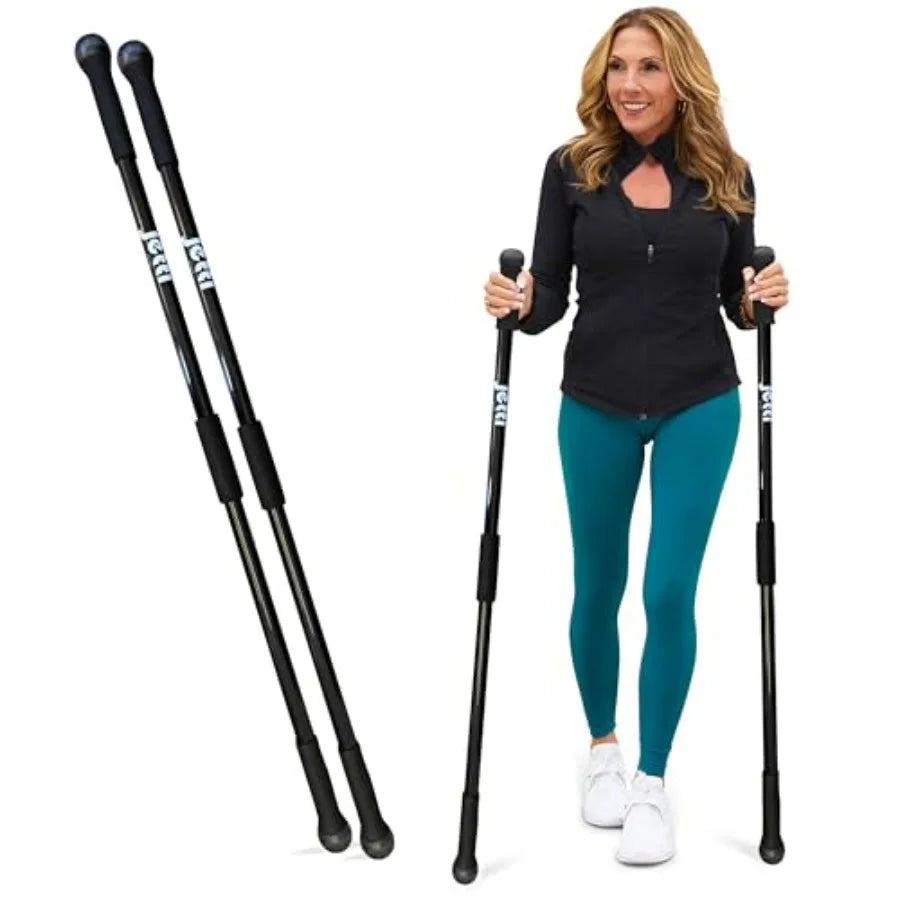 Weighted Walking Sticks for Seniors, Women and Men 1.2lb Each Ergonomic Hiking Poles for Balance, Posture and Stability Durable
