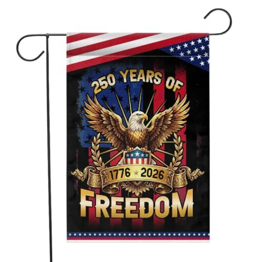 250 Anniversary USA Flag, 250th Anniversary America Garden Flag, 1776-2026 Yard Flags Outside 12x18 Inch Double Sided Outdoor B