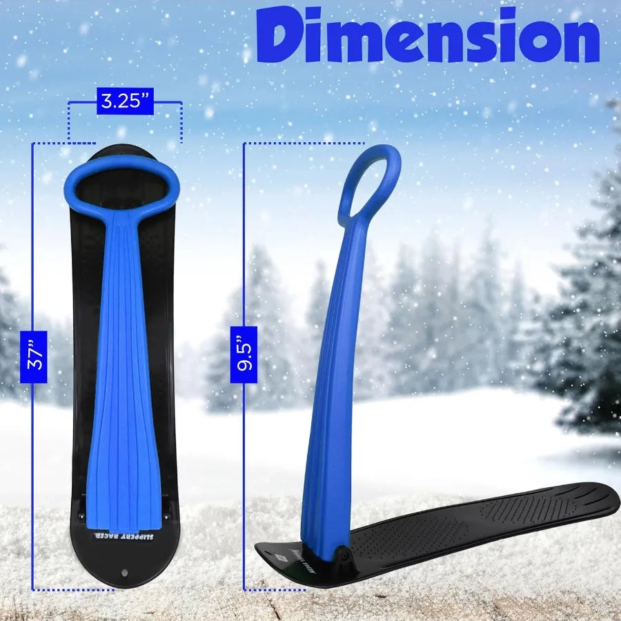 Lightweight Compact Foldable Winter Ski Scooter Snow Sled for Ages 4+ Outdoor Downhill Cold Resistant with Slippery Racer Desig