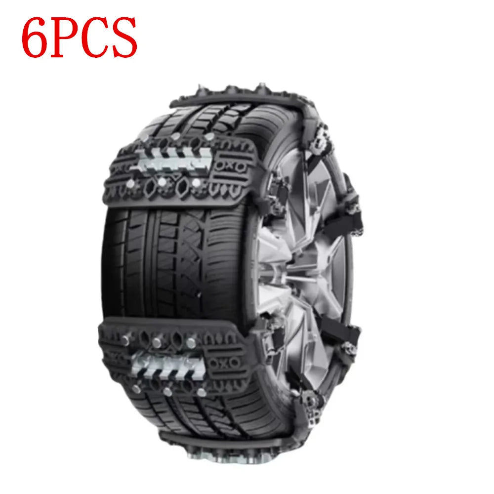 6PCS Winter Anti-Skid Snow Car Chain Tire Snow Chains Universal Motorcycle Car Truck Suv Tyre Chains Emergency Anti Slip