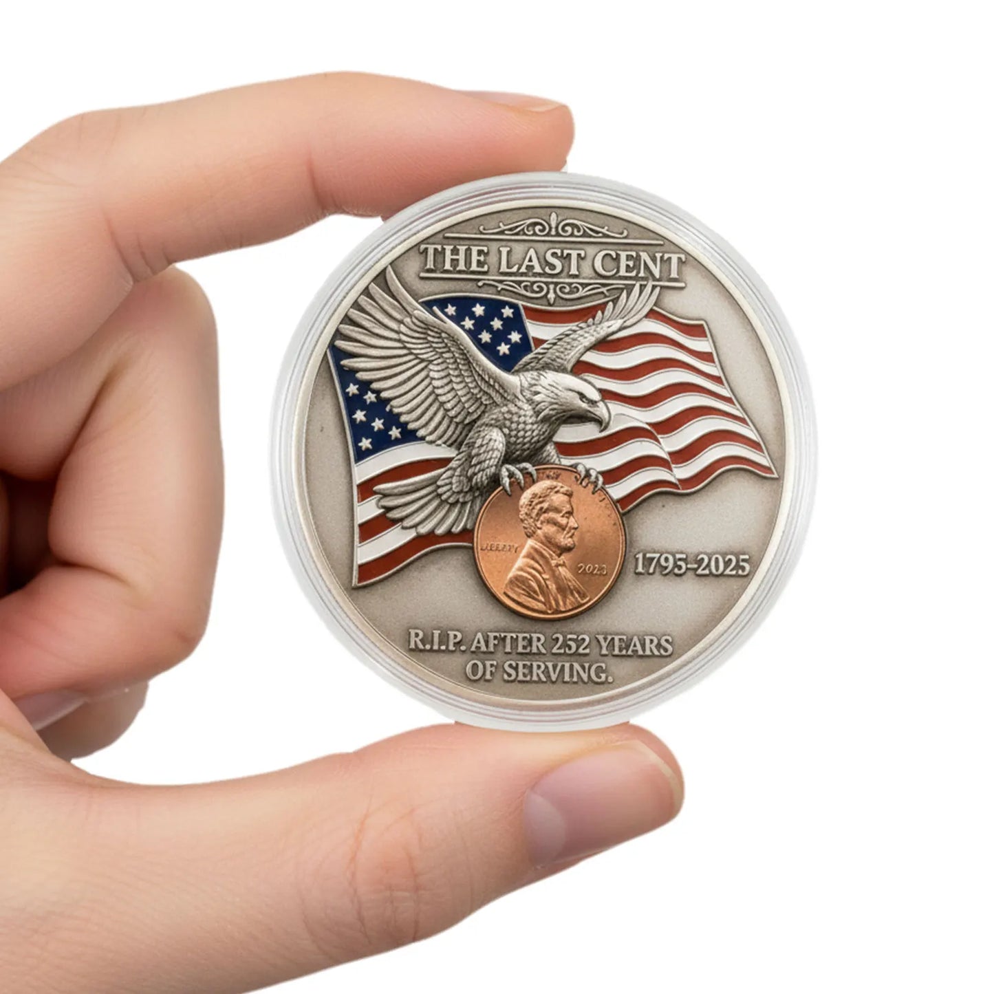 Final Cent Memorial Coin Last Lincoln Penny Tribute Token for Collectors (1pc)