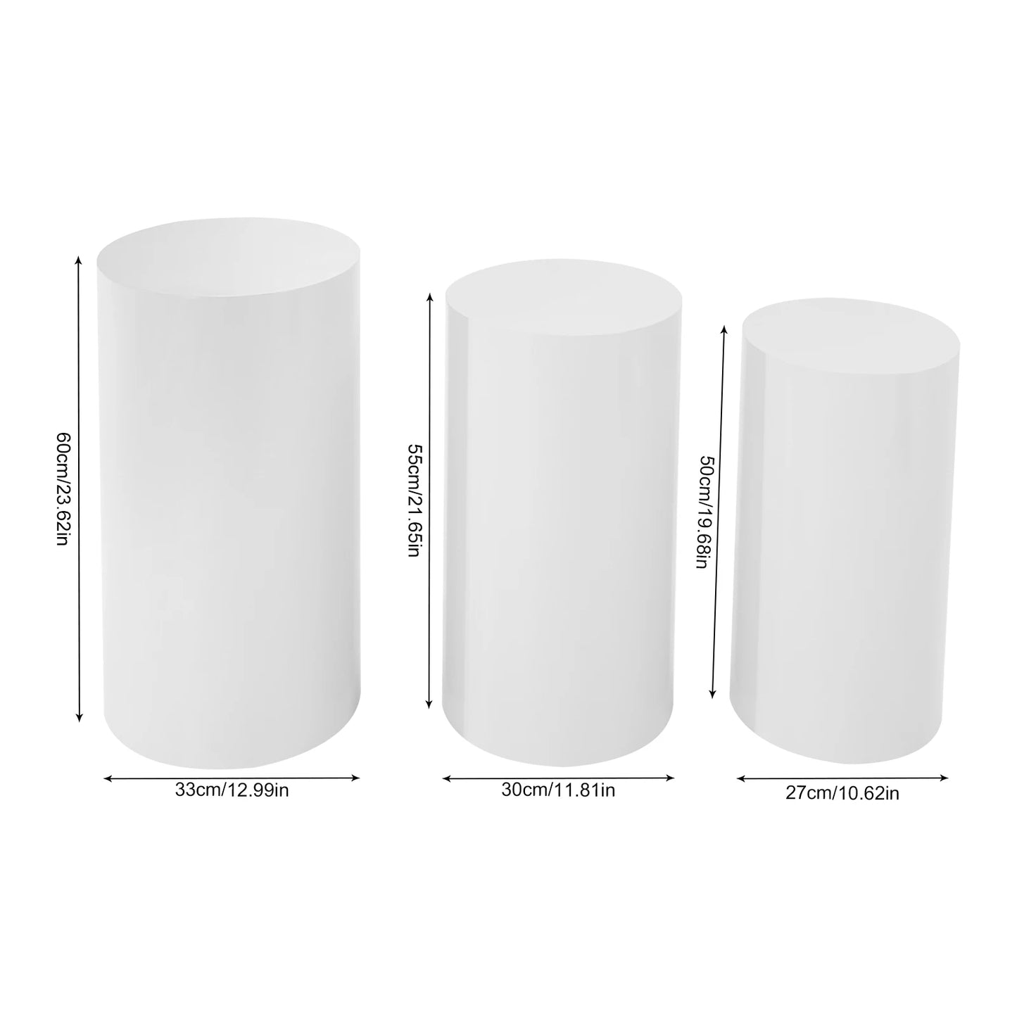 5/3Pcs Round Cylinder Pedestal Stand Freestanding Metal Cylinder Pedestal Wedding Birthday Party Cake Flower Display Pillars