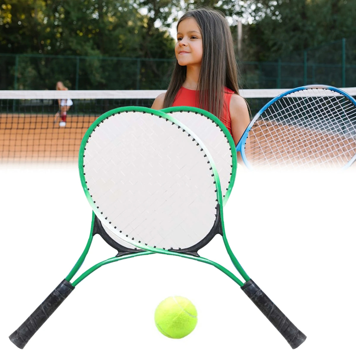 Kids Tennis Rackets with Tennis Ball Tennis Trainer for Children Beginners Children Tennis Racket