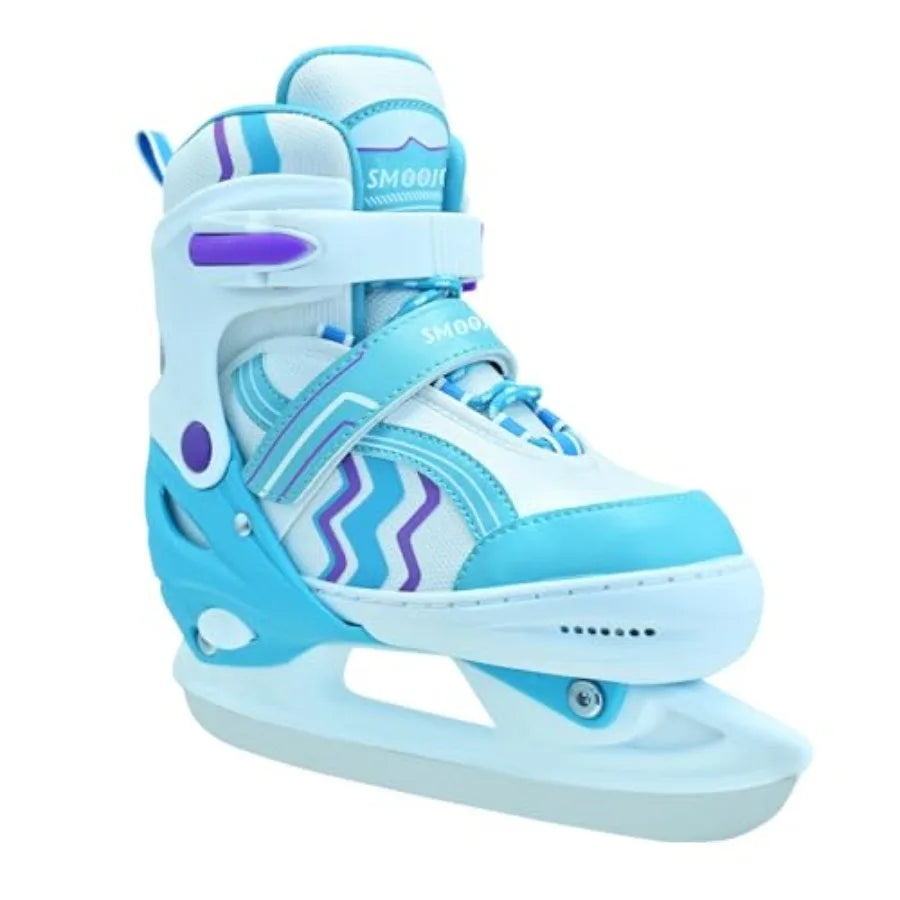 Adjustable Ice Skates for Boys Girls, Smooth Blades Iceskates, Breathable Fabric and Comfortable Lining Ice Skates, Hockey Skat