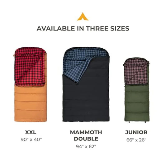 Teton Junior 20 Degree and 0 Degree Sleeping Bags for Lightweight Polyester Warm Colors Ideal for All Camping Weather Durable C