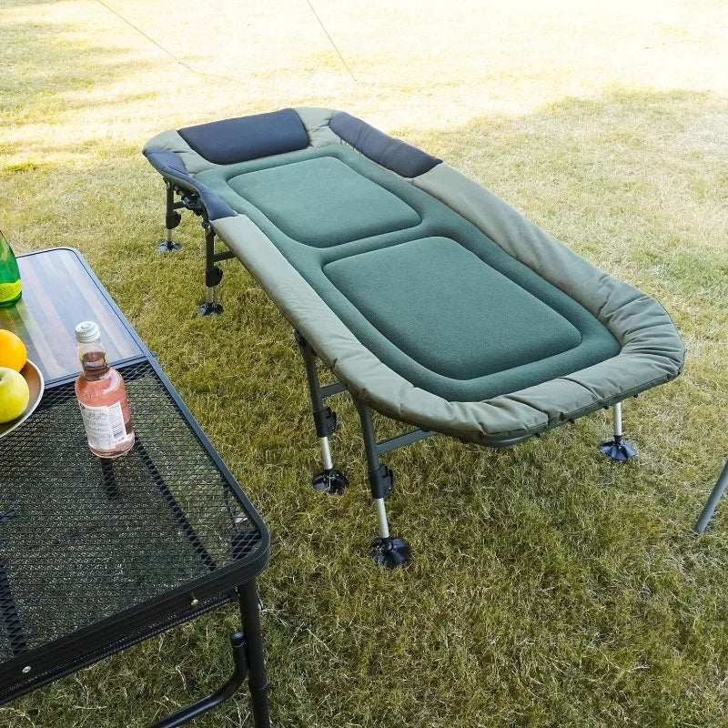 XXL Camping Cots for Adults 330Lbs with Carry Bag, Heavy Duty Folding Bed with Soft Padded Cushion, Portable Sleeping Cot