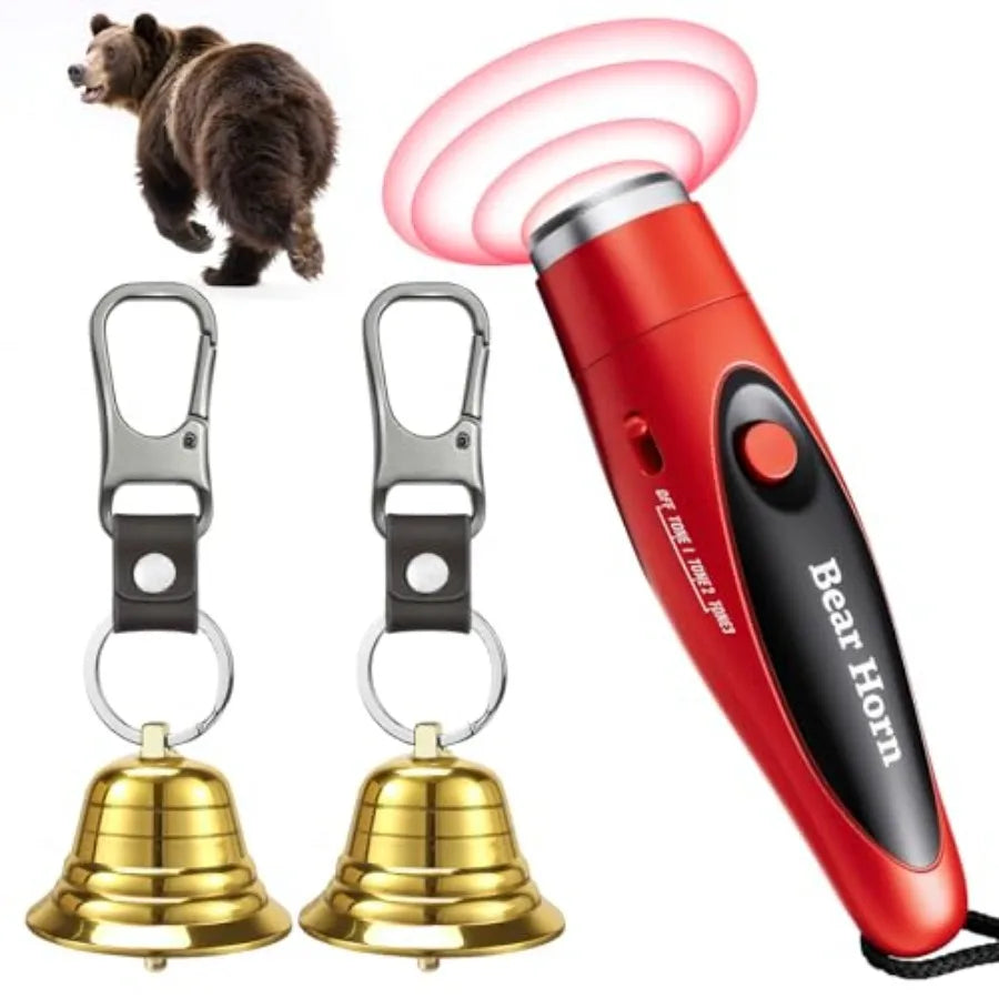Loud Set to Scare Bears, Hiking Essentials for Women, Emergency Whistle and s for Hiking, Camping, Biking, Solid Brass Bear Det