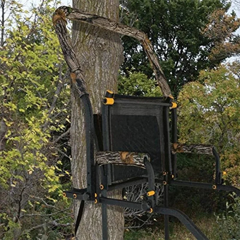 MUDDY 1-Person Huntsman Deluxe Steel Ladder Tree Stand, 17 ft Tall, 300 lb Capacity - Heavy-Duty Hunting Treestand