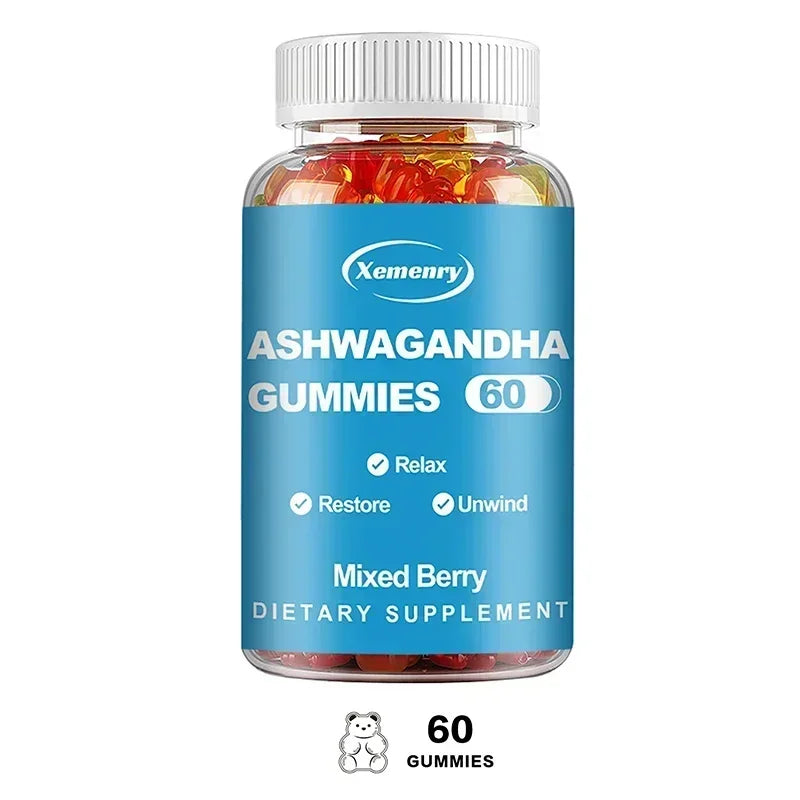 Ashwagandha Gummies - Relieve Stress, Improve Sleep, Enhances Energy and Libido, Promotes Energy and Endurance, Muscle Mass