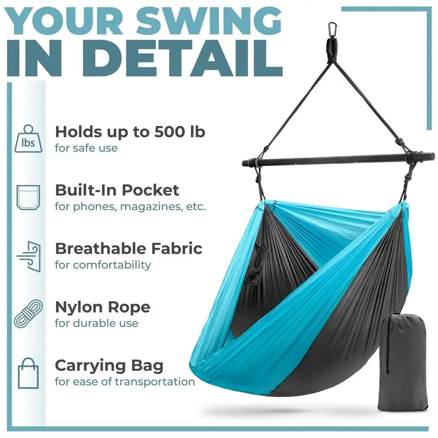 Hanging Hammock Chair Tree Pod Sensory Swing Outdoor Camping Cacoon Chair Collapsible and Lightweight Swings Swinging Rocker Cha