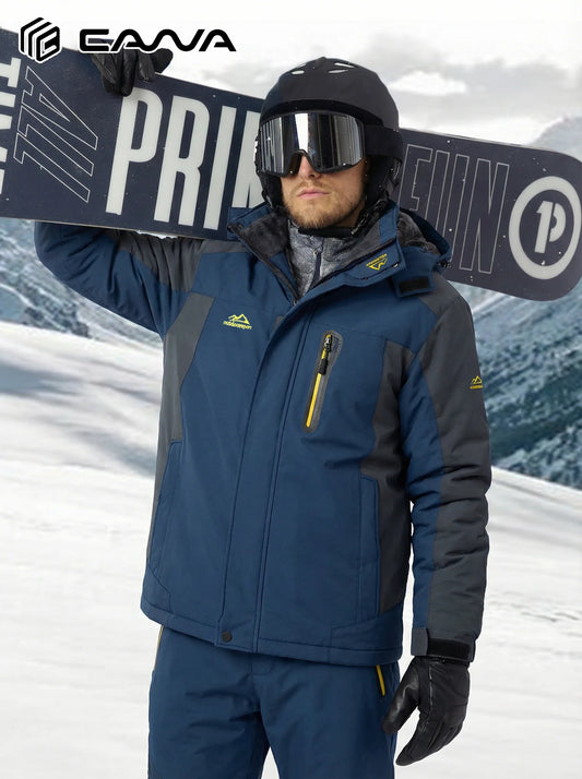 Men's Winter Ski Snow Jacket Waterproof Snow Jackets Fleece Lining Outdoor Coat Warm Insulated Snowboard Jackets