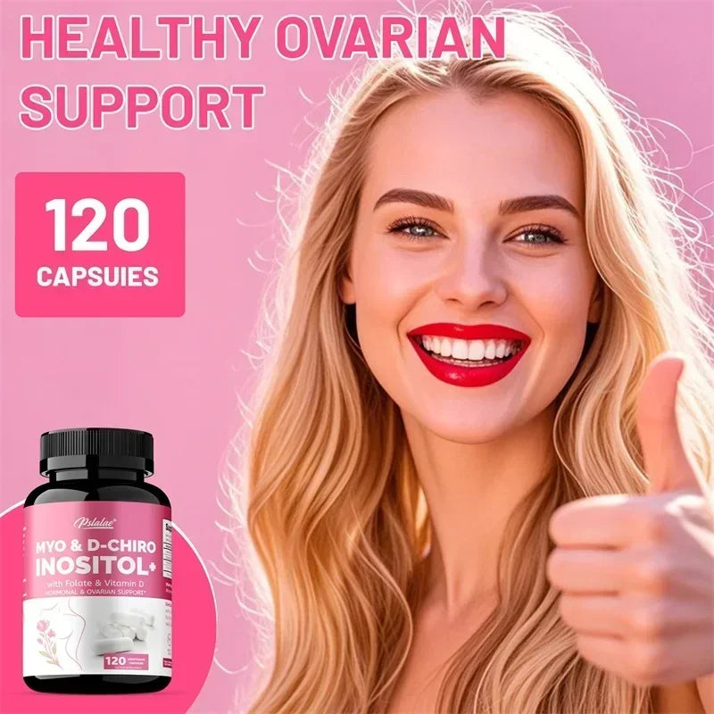 MYO & D-CHIROINOSITOL - Supports Hormone Balance, Healthy Cycles, Female Ovarian Health, and Boosts The Immune System - 120pcs
