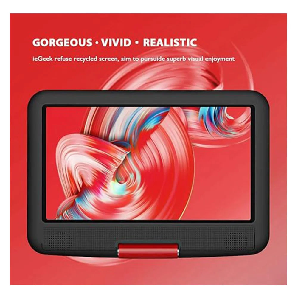 ieGeek 11.5" Portable DVD Player with SD Card/USB Port, 5 Hour Rechargeable Battery, 9.5" Eye-Protective Screen, Support AV-in /