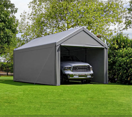 Carport 10x20 Ft Heavy Duty Canopy Steel Canopy Storage Shed,Portable Garage Party Tent,Portable Garage with, Customized