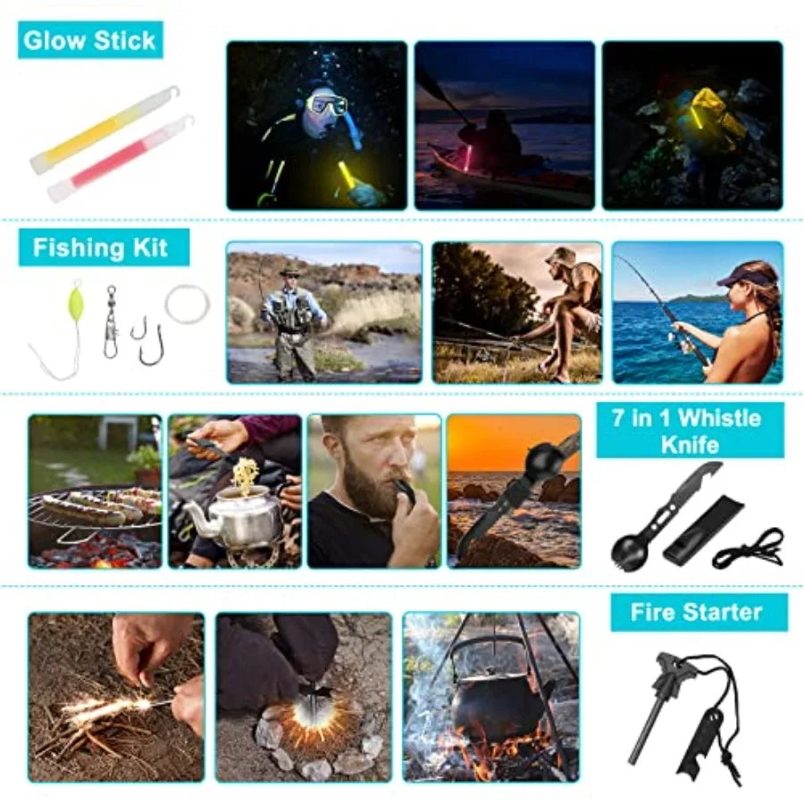 Gear Professional Kit and Large Camping Backpack, First Aid Kit for Adventure Outdoor Hiking Accessories