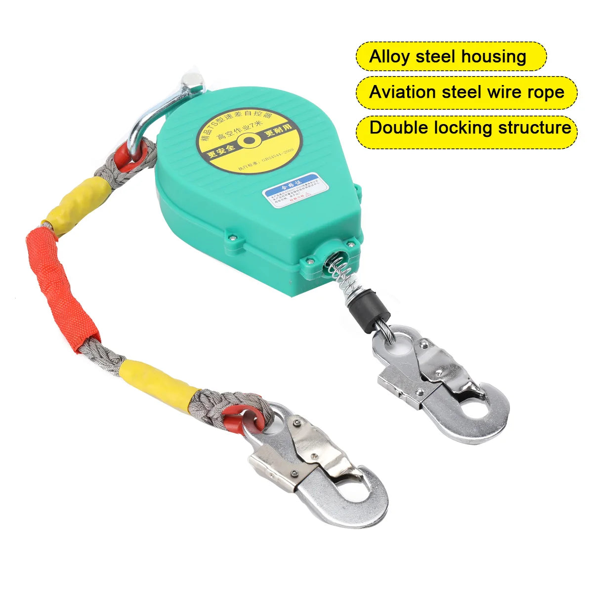High Altitude Fall Protection Device 7 Meters Descender Safety Belt Fall Arrester Automatic Rope Lock Self-Locking Device