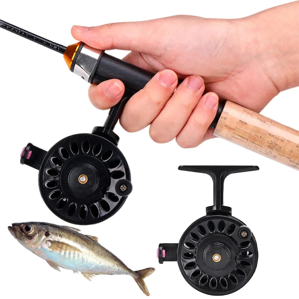 Ice Fishing Reel ABS Lightweight Inline Ice Reel Fishing Wheel Fly Fishing Reel for Trout Pike Winter Fishing