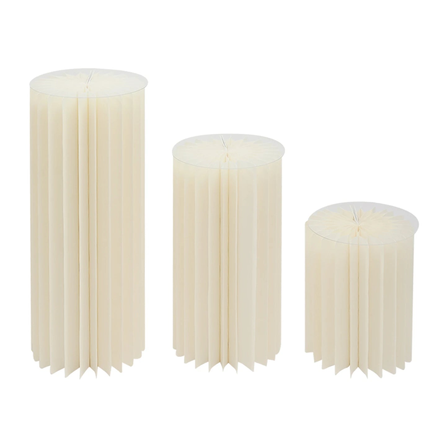 3PCS Wedding Party Flower Stand Cylinder Foldable Cardboard Centerpiece Dessert Table Columns Display Stand 40cm-100cm