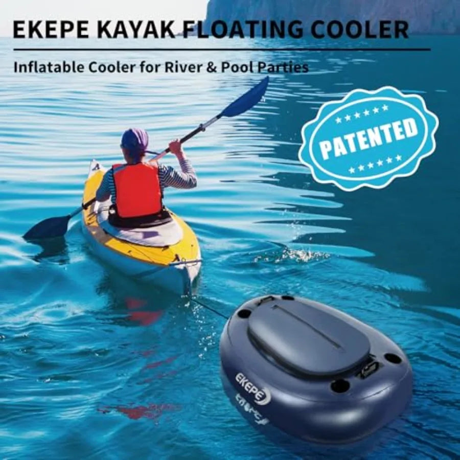 Inflatable Kayak Floating Cooler 40 QT - River Cooler Float with Tow Rope for Kayaking and Boating Heavy Duty PVC Dry Storage V