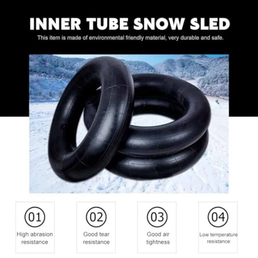 Inflatable Snow Sled Inner Tube 100cm Heavy-Duty Thickened Butyl Rubber Skiing Accessory Portable Snow Tube for Winter Sledding