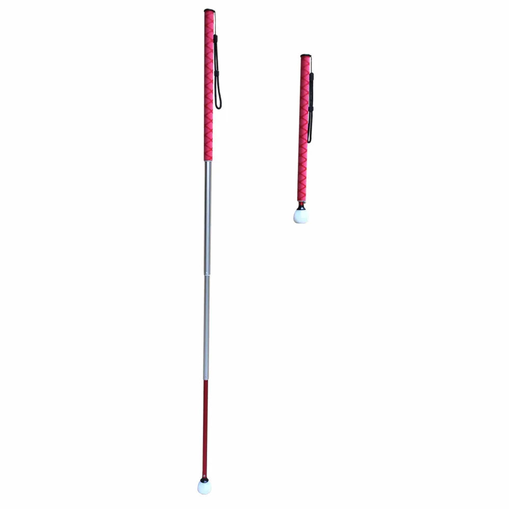 7 Sections Telescopic Aluminum Guide Cane Portable Walking Stick for the Blind Length 150cm 59 inches