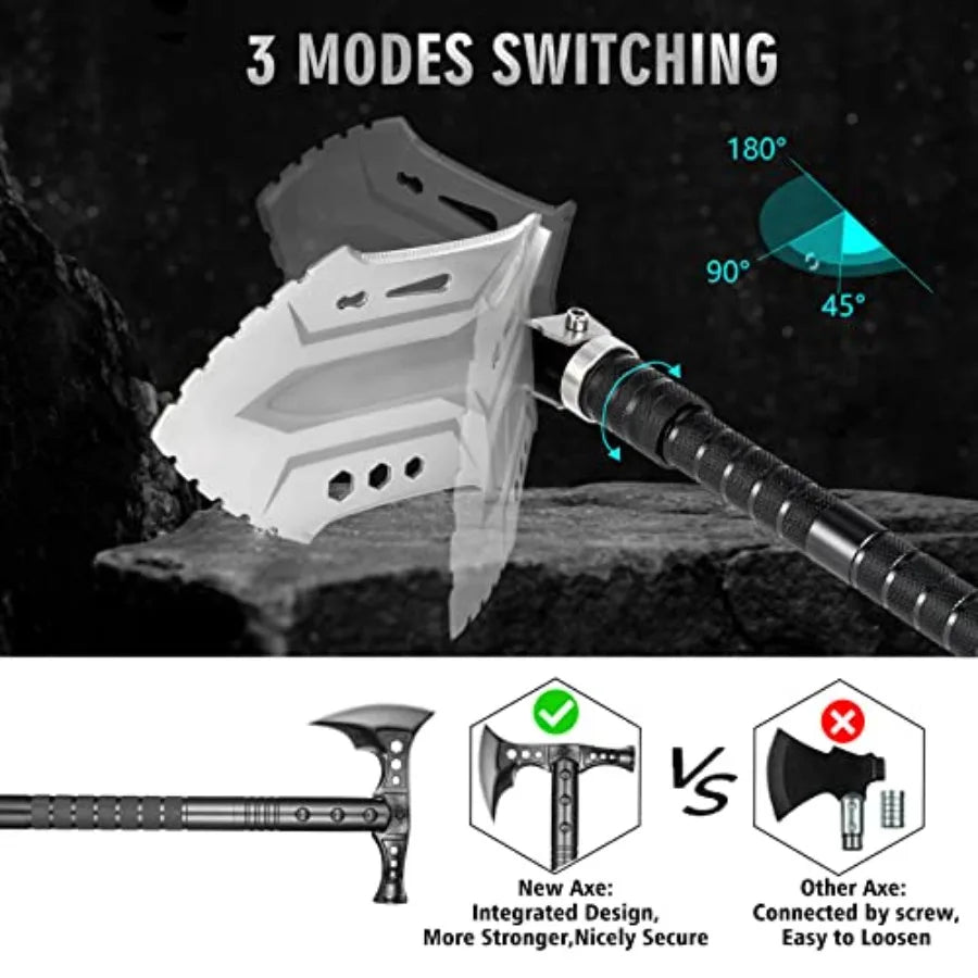 Camping Shovel Axe Outdoor Survival Shovel Set with High Carbon Steel for Men Multi-Functional Outdoor Caming Hiking Backpackin