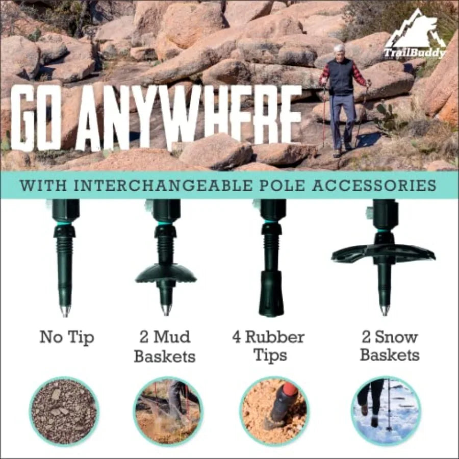 Trekking Poles Lightweight 7075 Aluminum Hiking Poles for Women, Men and Seniors Walking Sticks for Travel, Trails and Balance