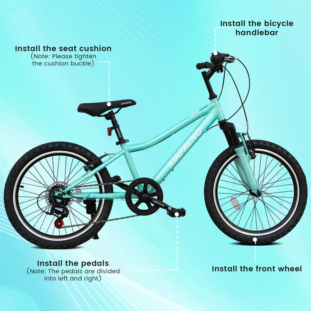 20 Inch Mountain Bike, 7-Speed Adult Dual-Suspension Mountain Bicycle with Sturdy Steel Frame, Excellent Twist Shifting, Dual Handbrake & Adjustable Seat for Men Women