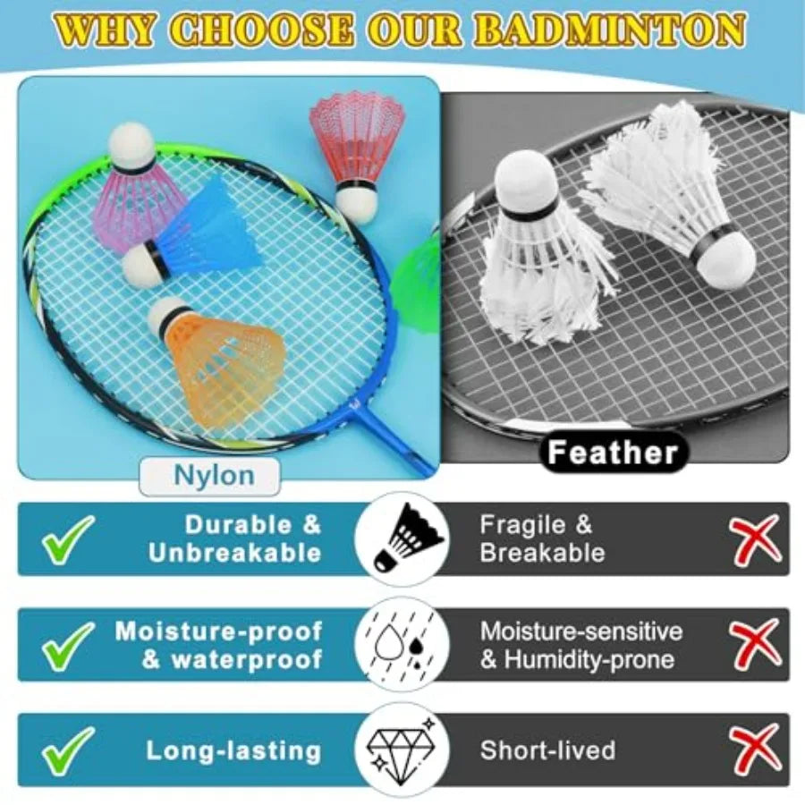 12 Pcs Badminton Shuttlecocks Badminton Birdie, Indoor Outdoor Sport Ball Training Exercise Gym Fitness Game
