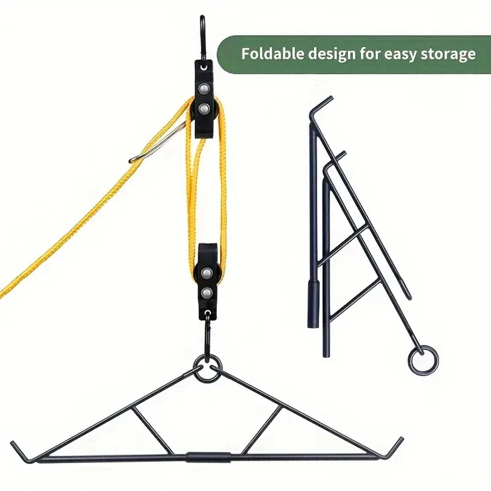 700LB Capacity Elk Hoist Pulley Lift System W/Gambrel Deer Hunting Game Hoist Pulley Lift System Hunting Accessories Gift Set