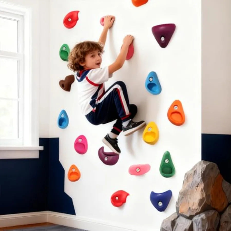 32 PCS Rock Climbing Holds for Rock Climbing Wall Grips Climbing Rocks Wall Kit for Indoor and Outdoor Playground Play Set with