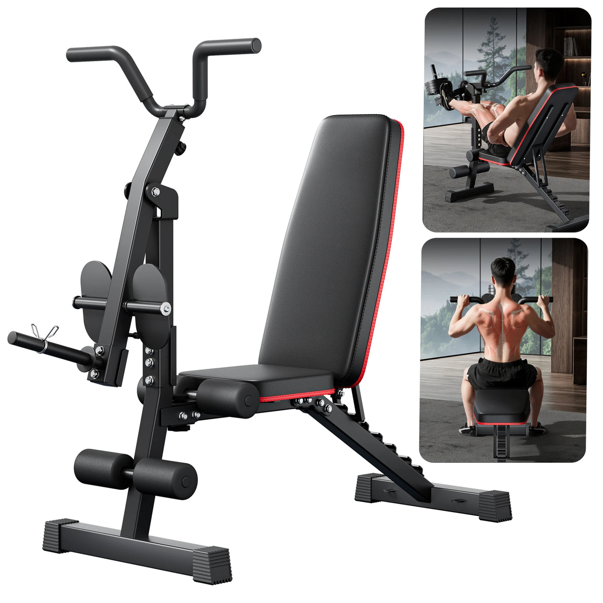 Adjustable Weight Bench for Home Gym with Lat Pulldown & Leg Developer, Upgraded Multi-Functional Workout Bench for Strength Training