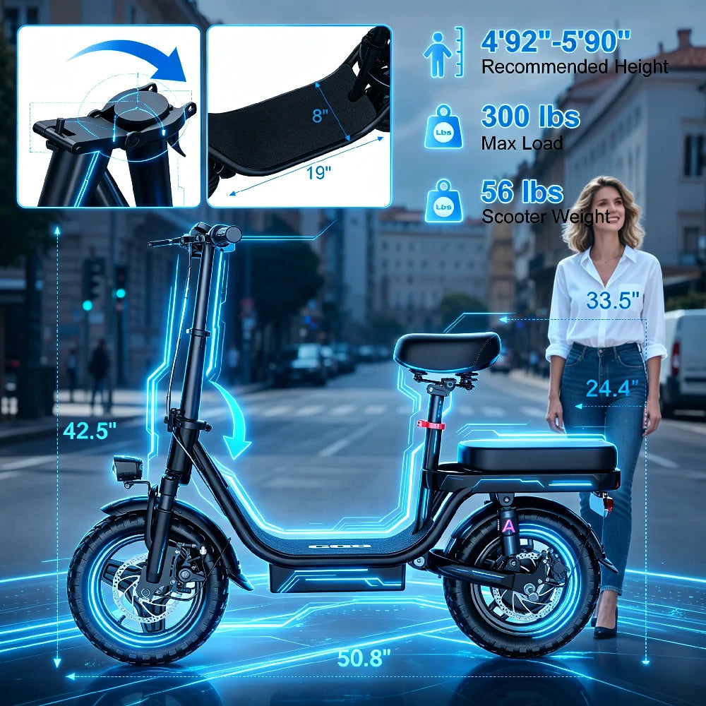 UL2849 Certified Compact 750W 14 Inch Electric Bike,Adjustable Front Brake Seat,45° Climbing City Commuter Ebike Local Shipping