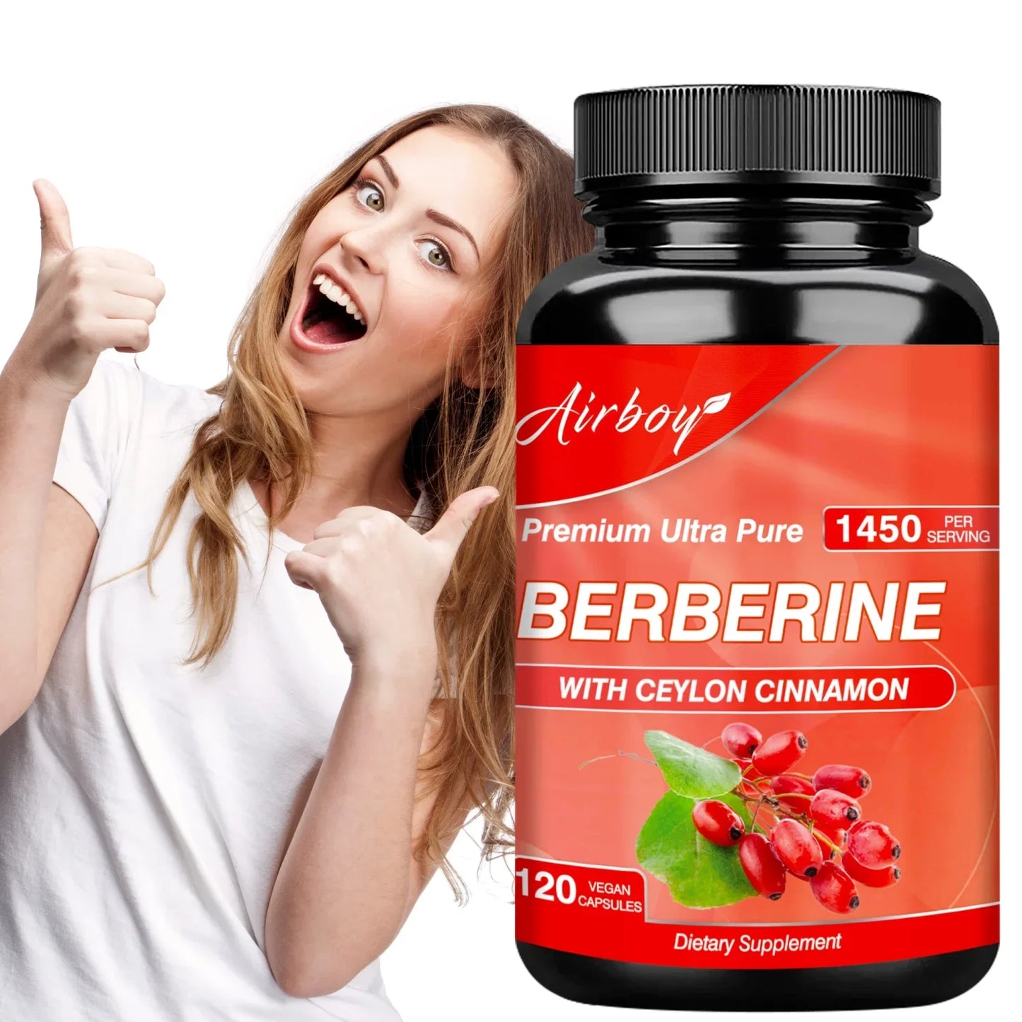 Berberine Capsules - Supports Digestive Comfort and Overall Health, and Enhances Immune Function - 120 Capsules