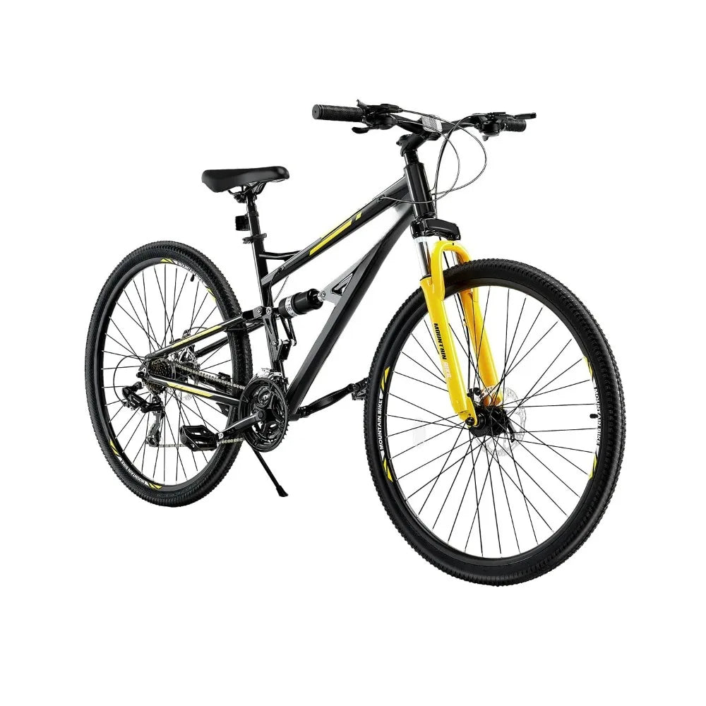 Mountain Bike for Men/Women, 20"/26"/29" Sizes, 7/21/24 Speed Twist Shifting, Front or Dual Suspension, Dual Disc, Customized