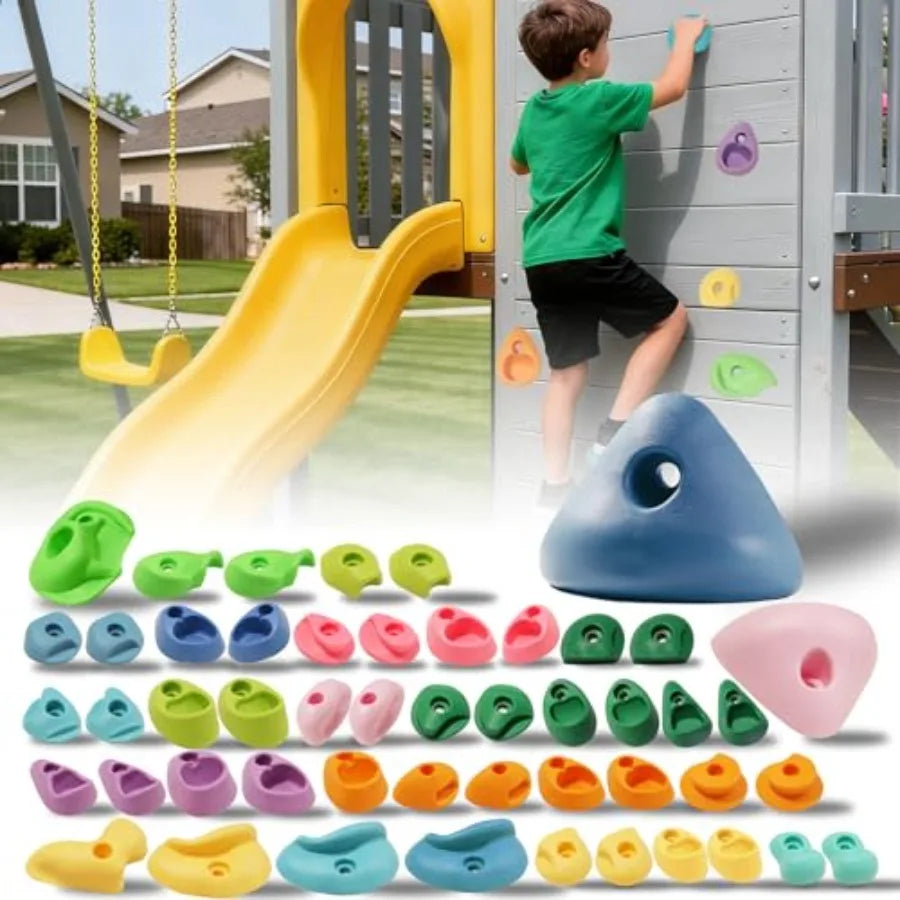 32 PCS Rock Climbing Holds for Rock Climbing Wall Grips Climbing Rocks Wall Kit for Indoor and Outdoor Playground Play Set with