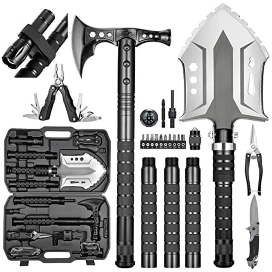 Camping Shovel Axe Outdoor Survival Shovel Set with High Carbon Steel for Men Multi-Functional Outdoor Caming Hiking Backpackin