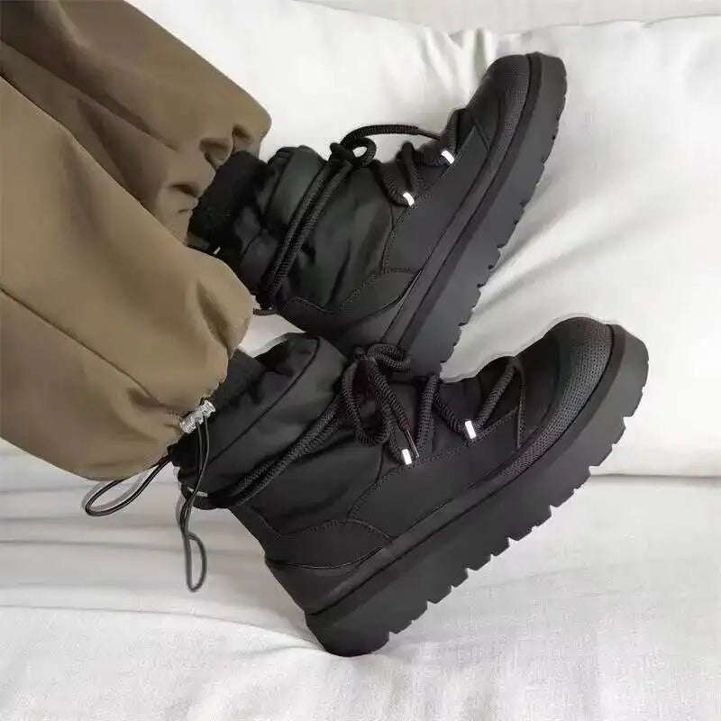 2026 Designer New Men's Snow Winter High Top Ankle Outdoor Non-Slip Waterproof Casual Cotton Shoes Plush Warm Work Boots
