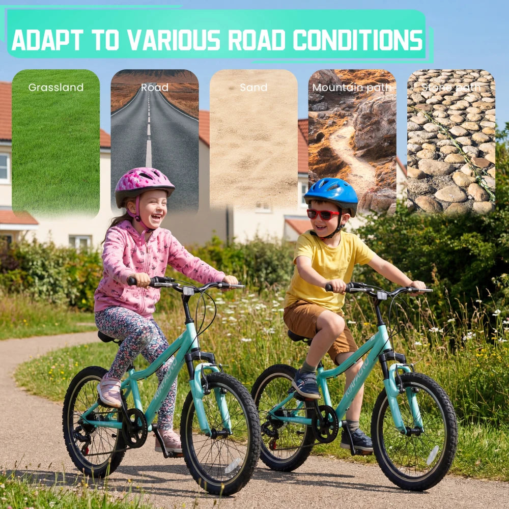 20 Inch Mountain Bike, 7-Speed Adult Dual-Suspension Mountain Bicycle with Sturdy Steel Frame, Excellent Twist Shifting, Dual Handbrake & Adjustable Seat for Men Women