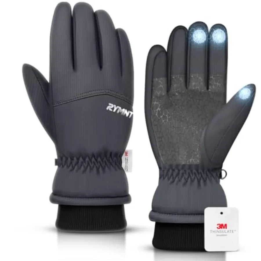 Winter Waterproof Gloves Women Men, 3M Thinsulate Windproof Thermal Ski Glove with Touchscreen, Anti-Slip Snow Warm Gloves for