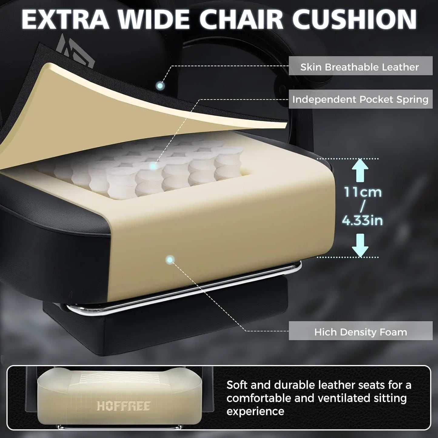 Gaming Chair Computer Chair with Speakers Massage Game Chairs with Footrest Bluetooth High Back Ergonomic Computer, Customized