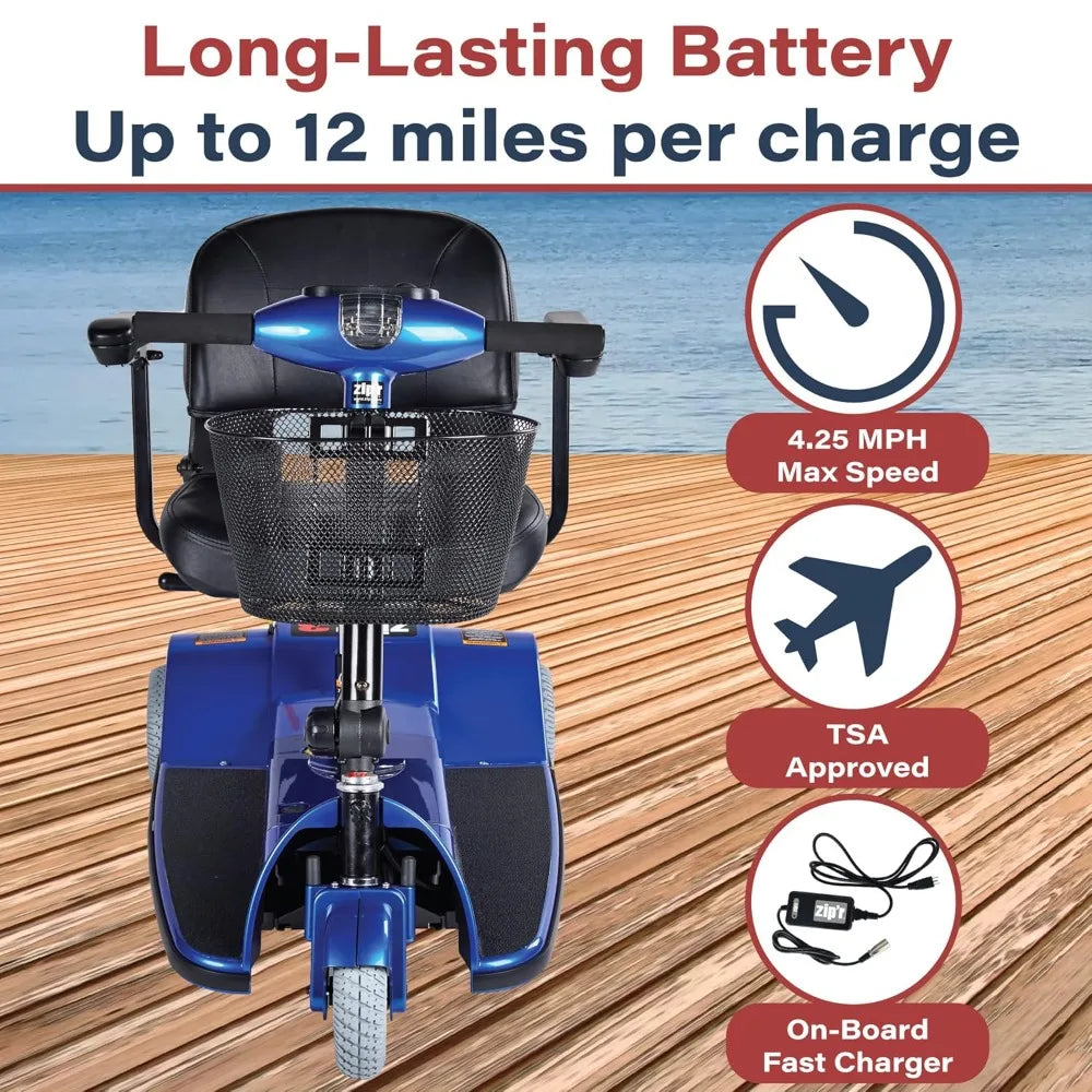 Zipr 3 Wheel Mobility Scooter - Electric Powered Mobile Wheelchair Medical Aid - Folding Portable Compact for, Customized