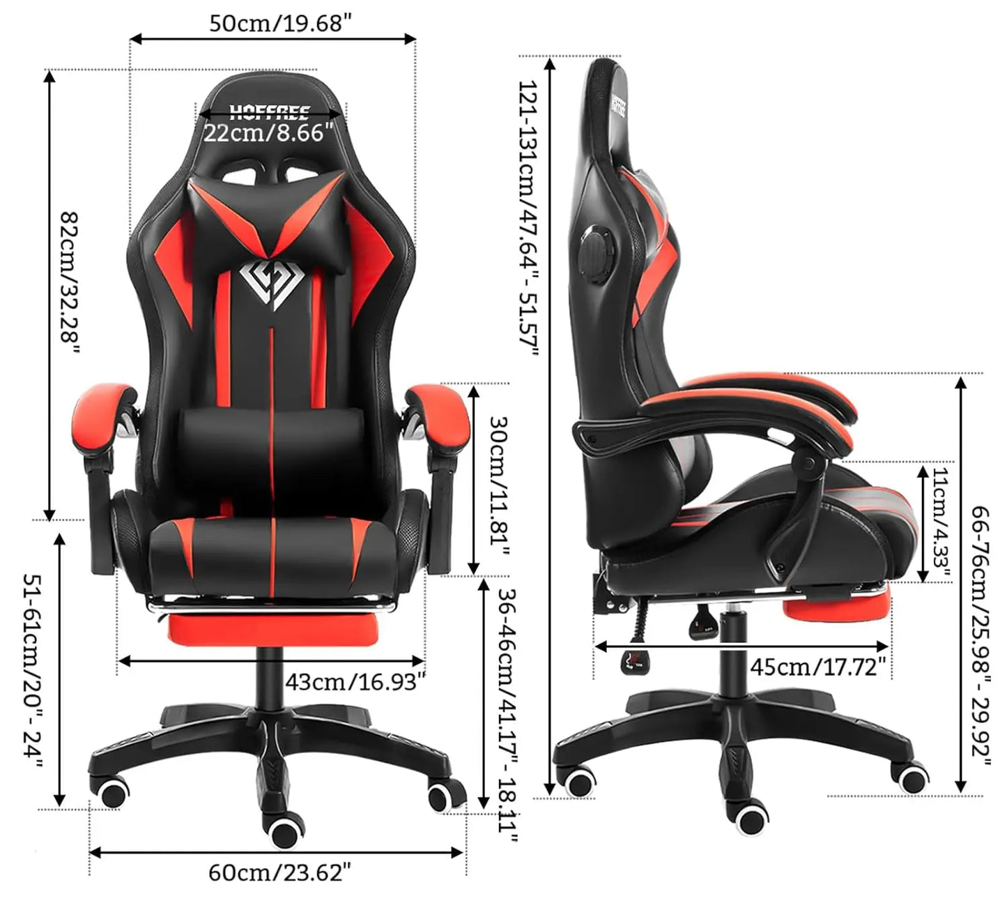 RGB Gaming Chair with Speakers Massage Computer Gaming Chair with LED Lights and Footrest High Back Video Game, Customized