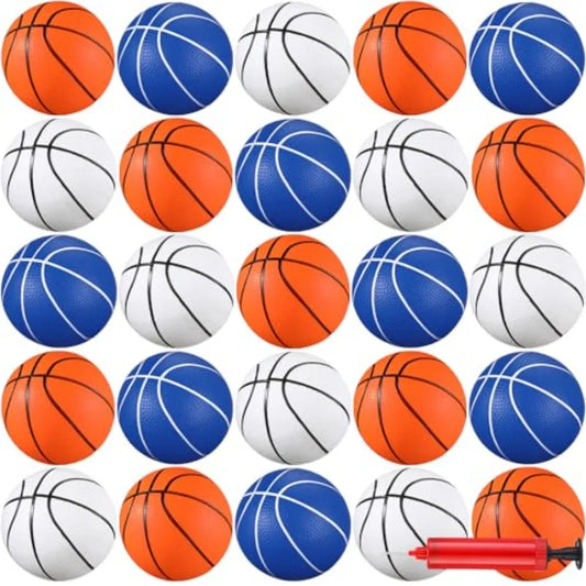 30 Pcs 6 Inch Mini Basketballs with Pump Mini Hoop Outdoor Basketball Set for Toddlers Replacement for Beach Pool Sports Beginn