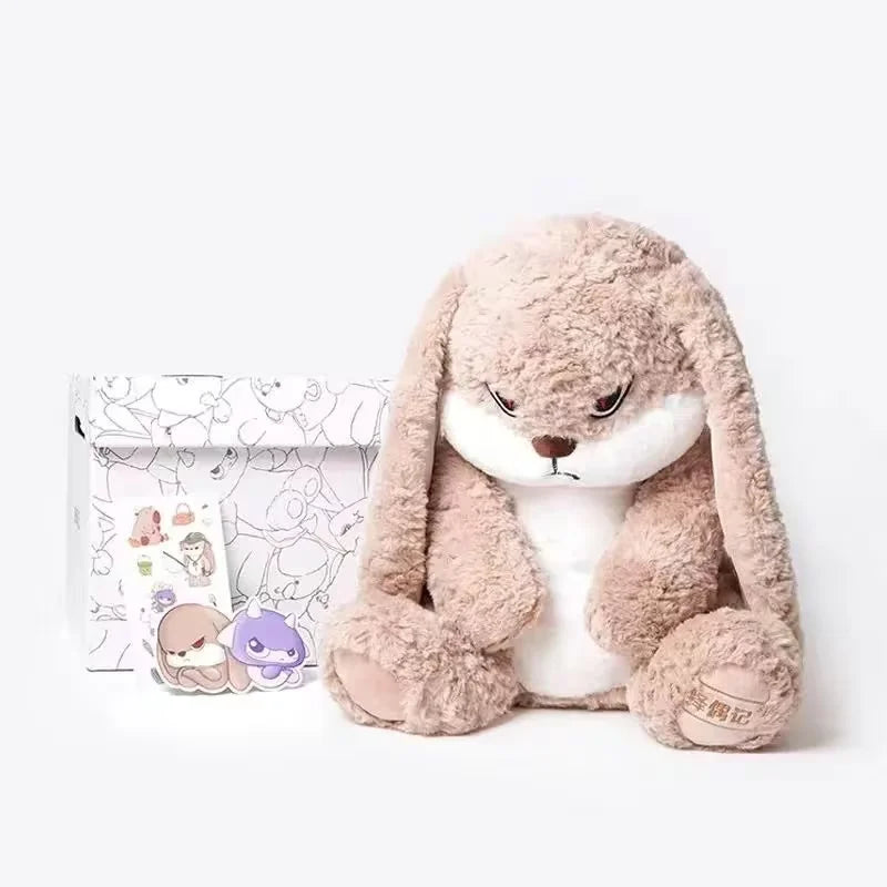 11.8 Inch Grumpy Diu Diu Bunny Plush | Fluffy Lazy Rabbit Stuffed Toy | Soft Hugging Pillow | Trendy Kawaii Gift for Teens/Women