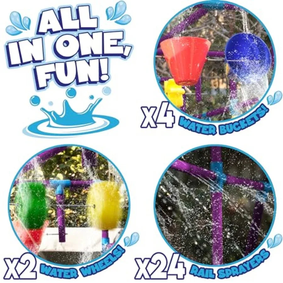 PUDDLE SPLASHERS Outdoor Water Play for,Backyard Waterpark Sprinkler Summer Toy, Fun Outside Play Structure for with Sprinkler,