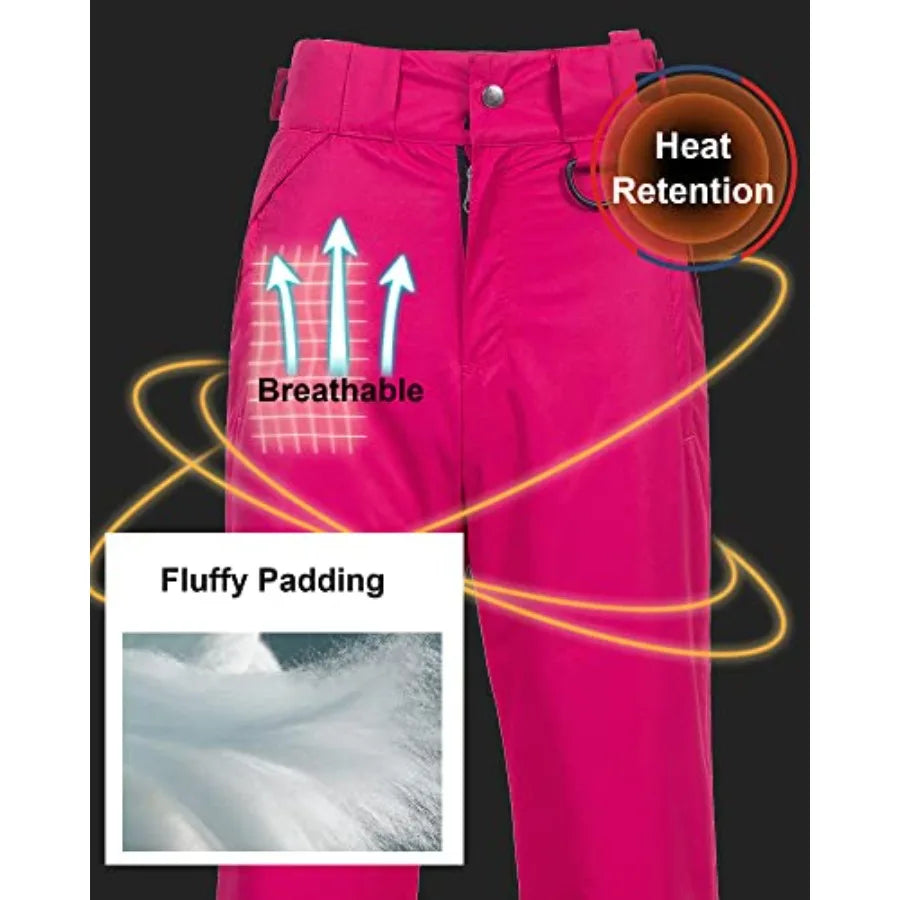 CREATMO US Women's Snow Pants Ski Bibs Waterproof Insulated Winter Snowboard