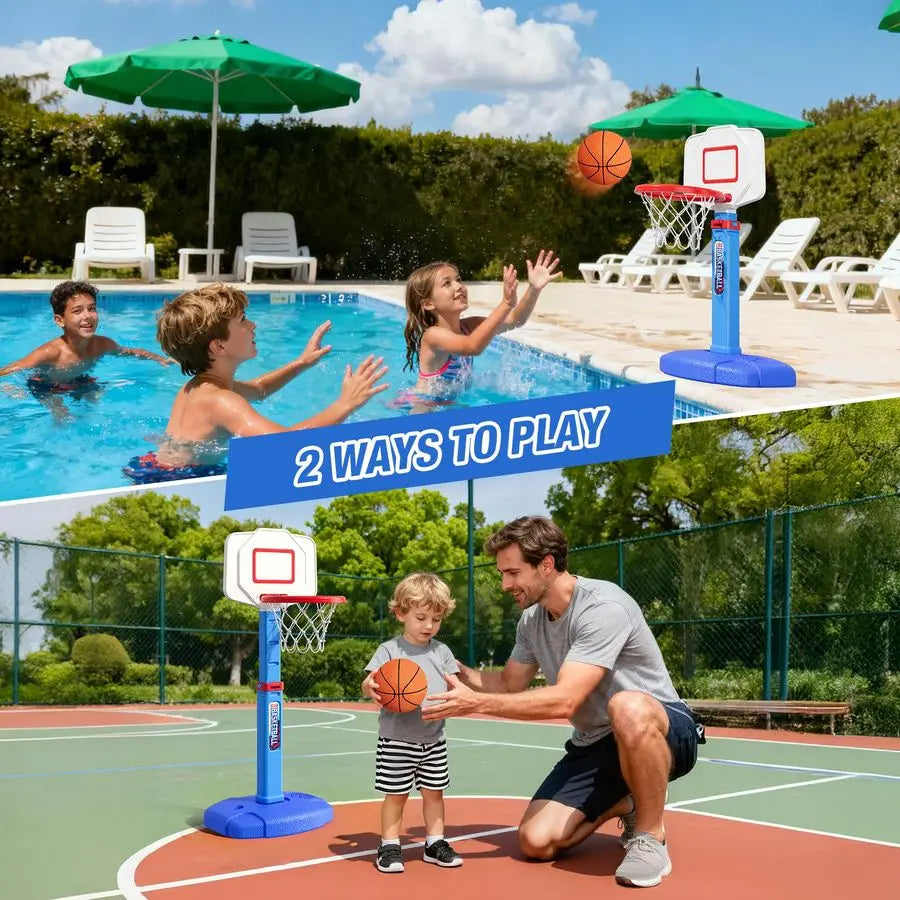 Toddler Basketball Hoop, Adjustable Height Indoor Basketball Hoop for Kids 13, Foldable Mini Basketball Goal with 3 Balls, Outdo
