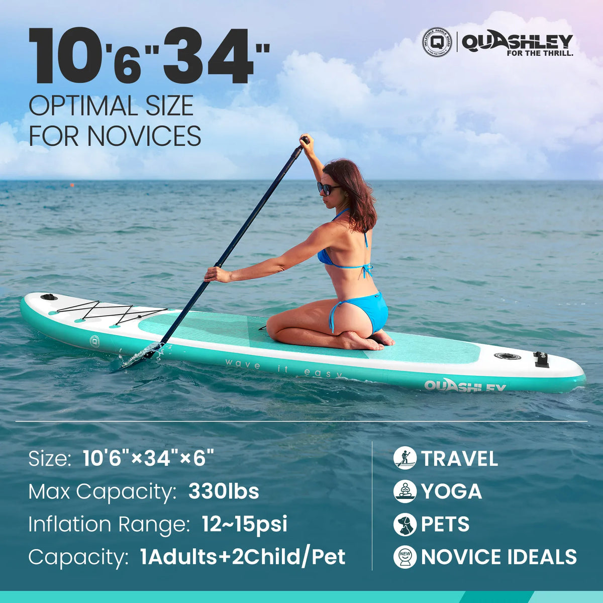 320*86*15cm Inflatable SUP Stand-Up Paddle Boards for All Skill Levels Ultra-Light Paddleboard with Durable SUP Accessories