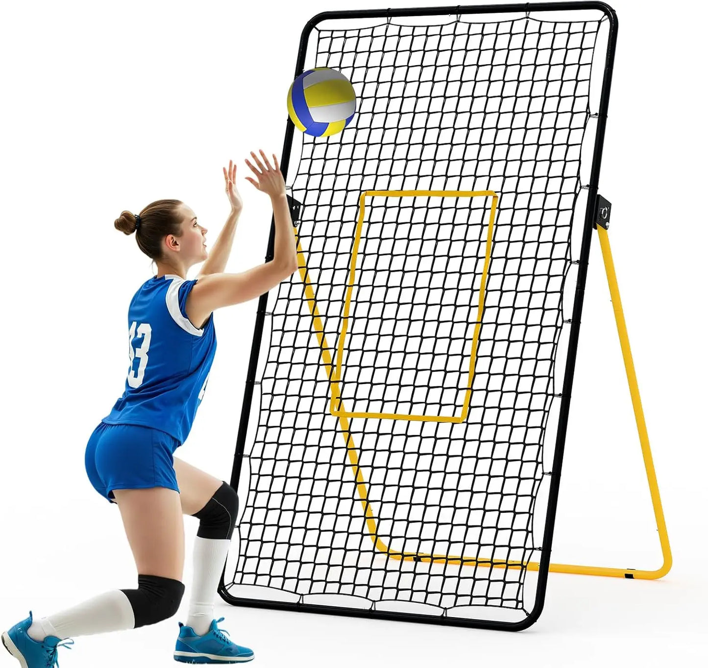 Adjustable Volleyball Rebounder Net, 7x4 ft Large Training Bounce Back Net for Bumping, Spiking & Setting – Sturdy, Multi-Angle